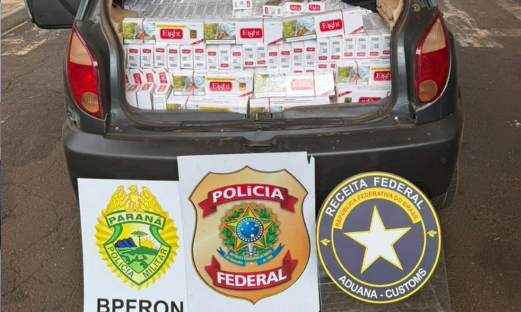 Ação Integrada na BR-277 Apreende Veículo Carregado com Cigarros Contrabandeados