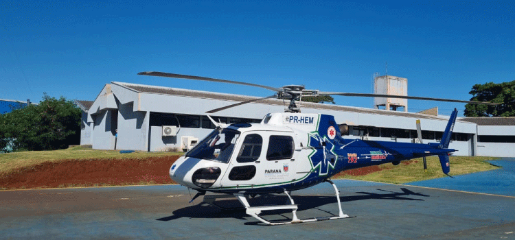 Aeromédico transporta paciente de Toledo à UTI de Chopinzinho.