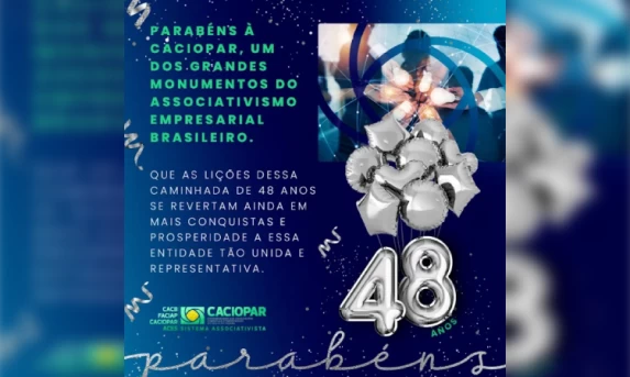 Caciopar comemora 48 anos como artífice do desenvolvimento regional.