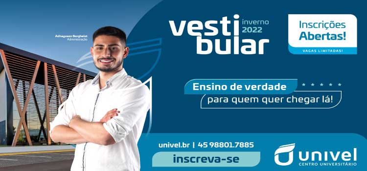 ENSINO SUPERIOR: Inscrições para o Vestibular de Inverno da Univel já estão abertas.