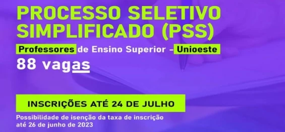 ENSINO SUPERIOR: Unioeste abre inscrições para contratar professores para cadastro de reserva.