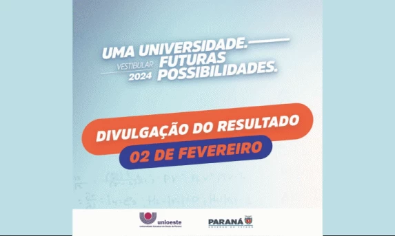 ENSINO SUPERIOR: Unioeste divulga nesta sexta resultado do Vestibular 2024.