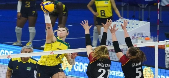ESPORTES: Brasil bate Alemanha e chega à 6ª vitória na Liga das Nações Feminina.