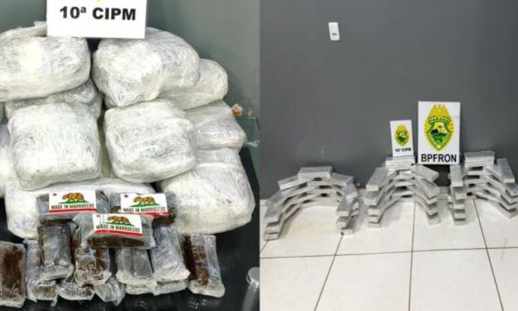 Final de semana é marcado por grandes apreensões de drogas na rodoviária e na BR-277 em Laranjeiras do Sul