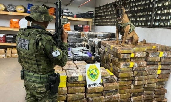 GRANDE APREENSÃO: PMPR E CACHORRO FAREJADOR ENCONTRAM 1,5 TONELADA DE MACONHA ESCONDIDA EM MATA DE SANTA HELENA
