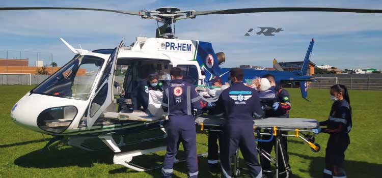 GUARANIAÇU: Aeromédico do CONSAMU realiza deslocamento de idoso com “Trauma” para Cascavel.