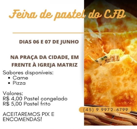 GUARANIAÇU: Formandos do 4° ano do Curso de Formação de Docentes do Colégio Desembargador promovem Feira de Pastel.
