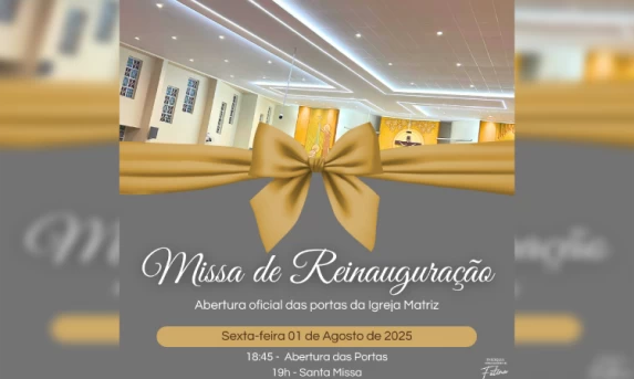GUARANIAÇU: Missa de reinauguração da Igreja Matriz acontece nesta sexta-feira.