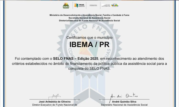 Ibema conquista Selo FNAS 2025 e se destaca na gestão da Assistência Social