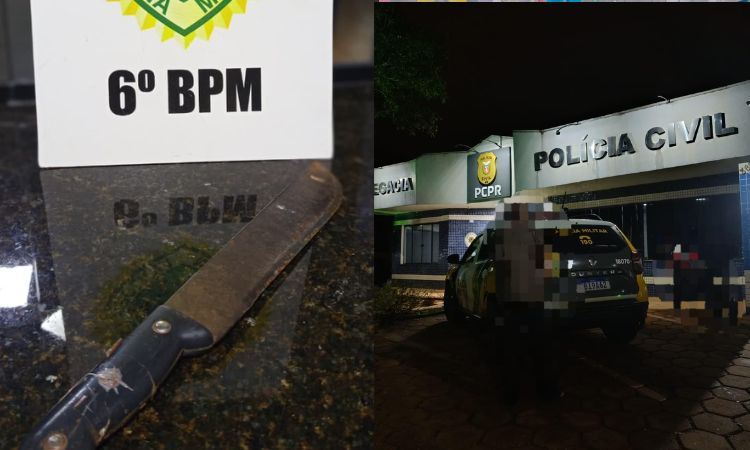 Idoso de 70 anos é preso com facão após agredir e ameaçar familiares em Quedas do Iguaçu