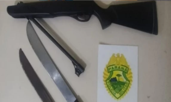 Laranjeiras do Sul: Homem agride pai e madrasta com facão após discussão por fogos de artifício