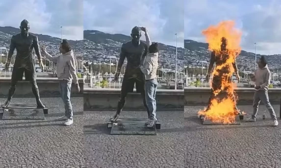 Mundo: Estátua de Cristiano Ronaldo é alvo de vandalismo na Ilha da Madeira