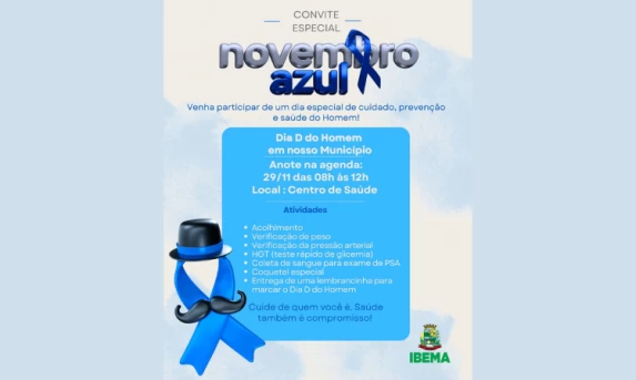 Novembro Azul: Ibema Promove o Dia D do Homem com Serviços de Saúde Essenciais.