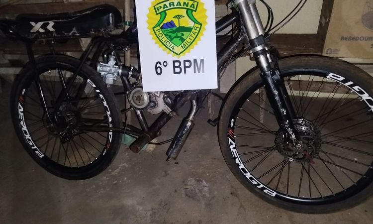 Polícia Militar apreende bicicleta motorizada após denúncias de perturbação em Três Barras do Paraná