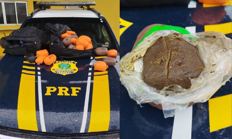 PRF encontra 39,2 kg de haxixe ocultos em cabine de caminhão na BR-277  