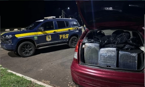 PRF prende foragido e apreende 416 quilos de maconha na BR-277