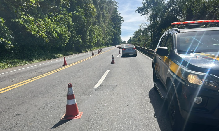 PRF realiza liberação da BR 277 KM 307, na Serra da Esperança em Guarapuava/PR.