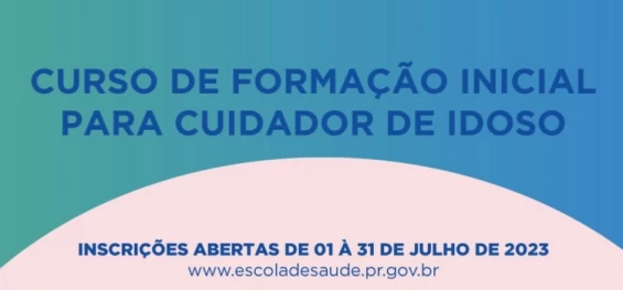 SAÚDE: Inscrições do curso da Escola de Saúde Pública para cuidador de idosos encerram na segunda.