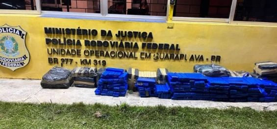 TRÁFICO: Casal é detido com aproximadamente 400 quilos de maconha na BR 277 em Guarapuava.