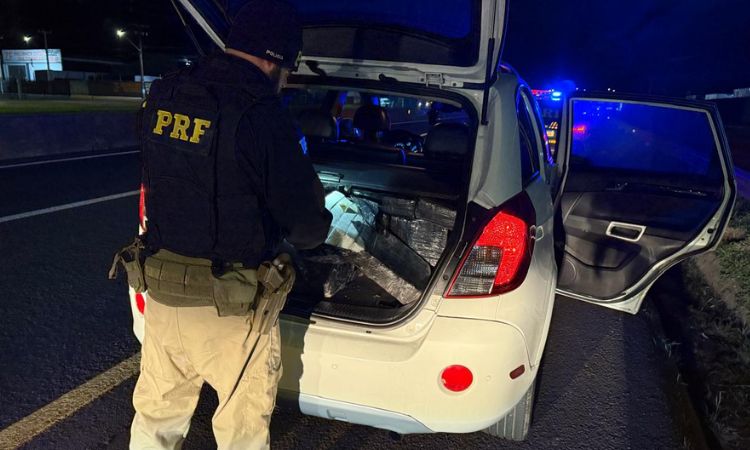 TRÁFICO DE DROGAS: PRF apreende mais de 340 quilos de maconha e prende casal em Cascavel