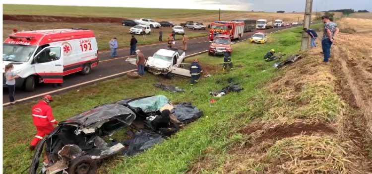 TRÂNSITO: Cinco pessoas morrem em acidente na PR-180, em Cascavel; crianças entre as vitimas