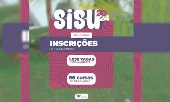 Unioeste oferta mais de mil vagas pelo Sisu; Inscrições começam na segunda-feira (22).